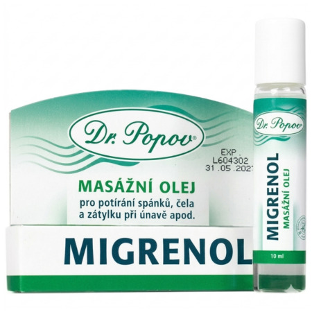 DR. POPOV Migrenol masážny olej roll on 10 ml