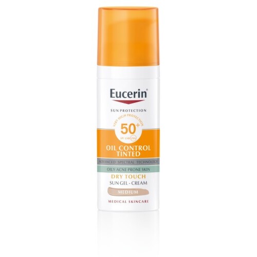 Eucerin SUN DRY TOUCH OIL CONTROL Ochranný krémový gél na tvár SPF 50+ stredne tmavý 50 ml