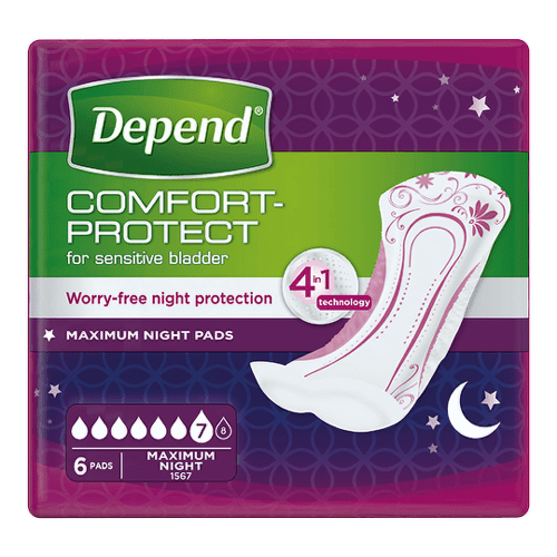 DEPEND MAXIMUM inkontinenčné vložky pre ženy, 12,5x 34cm, savosť 953 ml, 6 ks