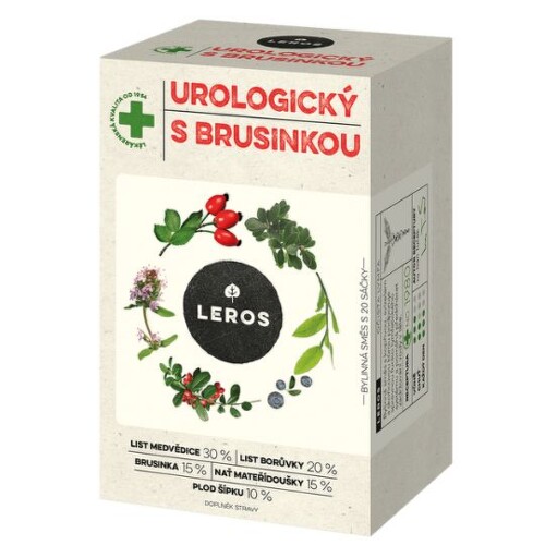 LEROS Urologický čaj s brusnicou bylinná čajová zmes nálevové vrecká 20 x 1,5 g