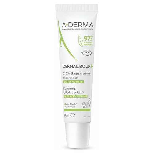 A-DERMA Dermalibour+ reparacny cica-balzam pre popraskané a podráždené pery 15 ml