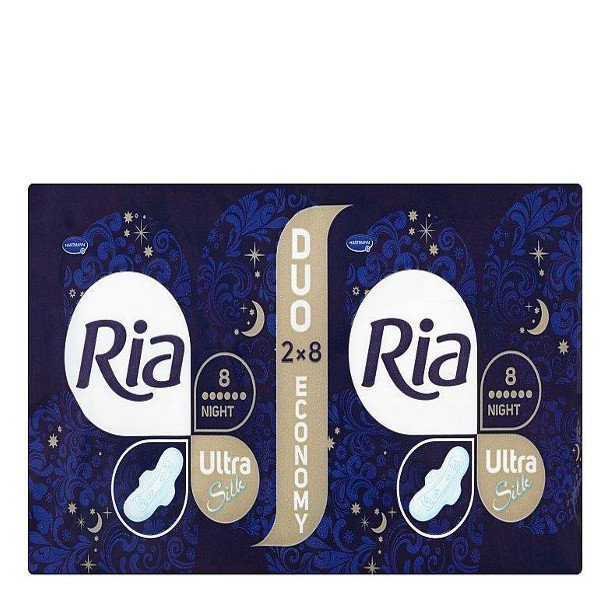 Ria Ultra Silk normal PLUS NIGHT DUOPACK hygienické vložky 2 x 8 ks (16ks)