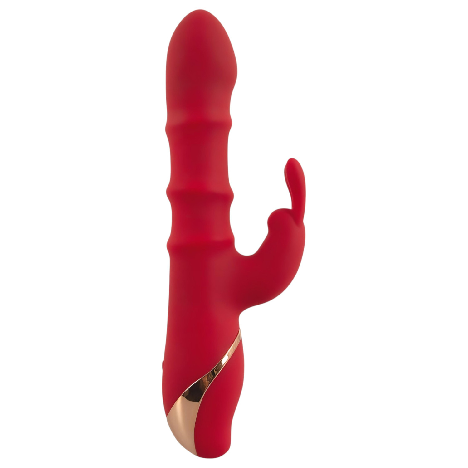 You2Toys Rabbit - vibračný krúžok s pohyblivým krúžkom (červený)