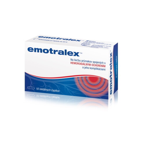 EMOTRALEX Rektálne čapíky na liečbu hemoroidov 10 ks
