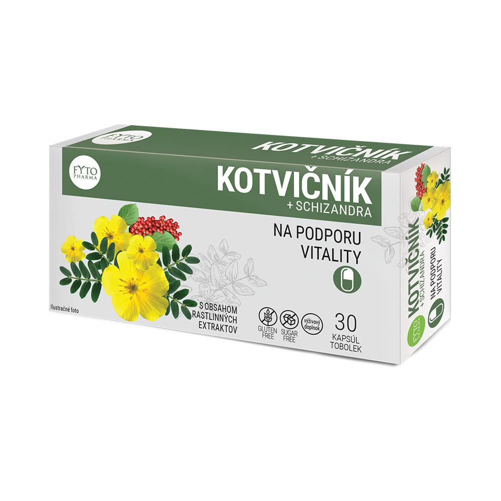 Fyto Kotvičník + Schizandra na podporu vitality 30 kapsúl