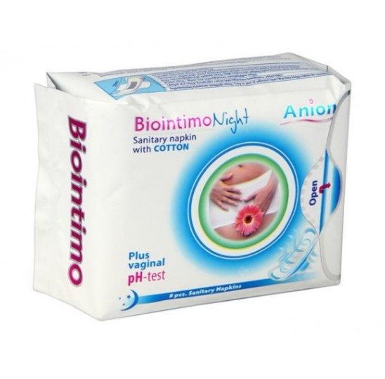 Anion BioIntimo dámské hygienické noční vložky s anionovým páskem 2 x 8 ks