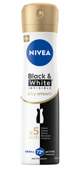NIVEA Black & White Invisible Silky Smooth Sprej antiperspirant 150 ml