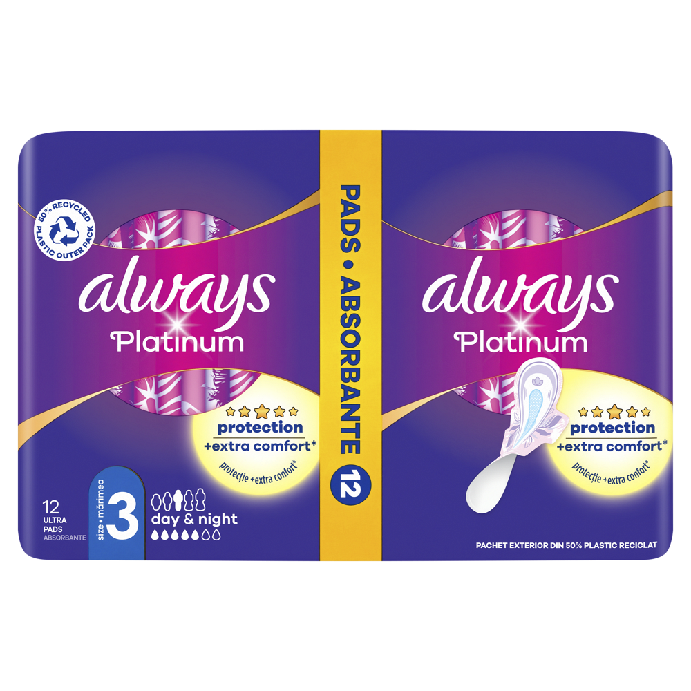 ALWAYS Platinum Day & Night Hygienické vložky s krídelkami 12 ks