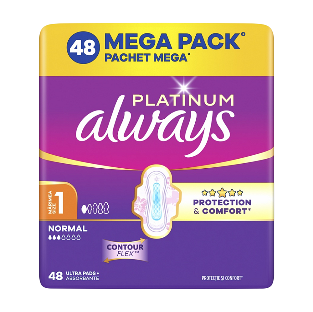 ALWAYS Platinum Protect & Comfort Hygienické vložky Normal 48 ks