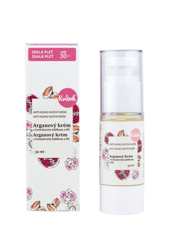 Arganový krém pre zrelú pleť (30+) – nočný KVITOK 30 ml