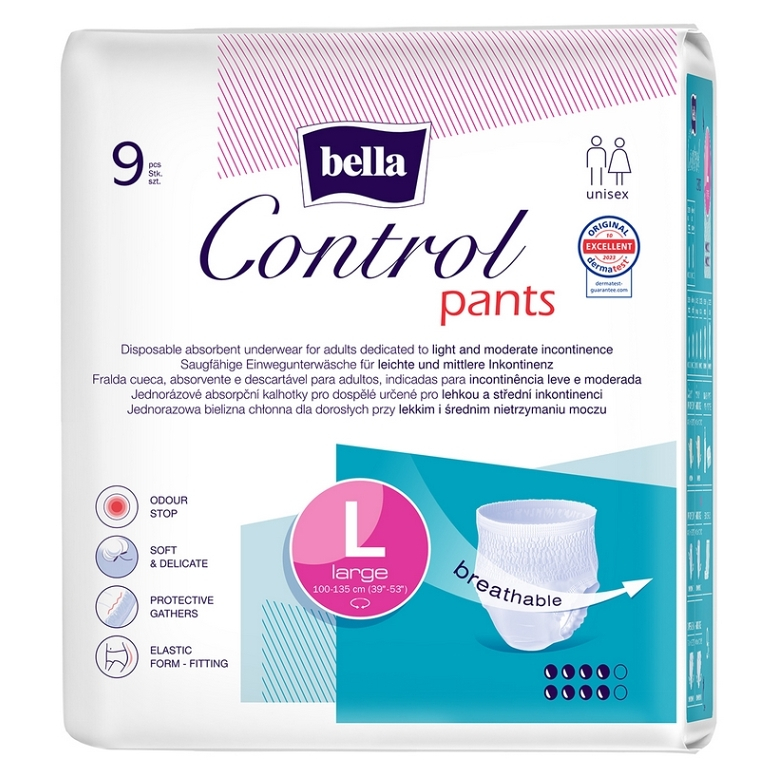 BELLA Control pants absorpčné nohavičky L 9 ks