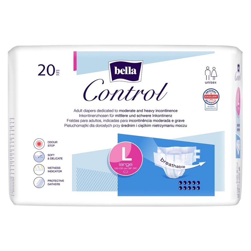 BELLA Control plienkové nohavičky L 20 ks