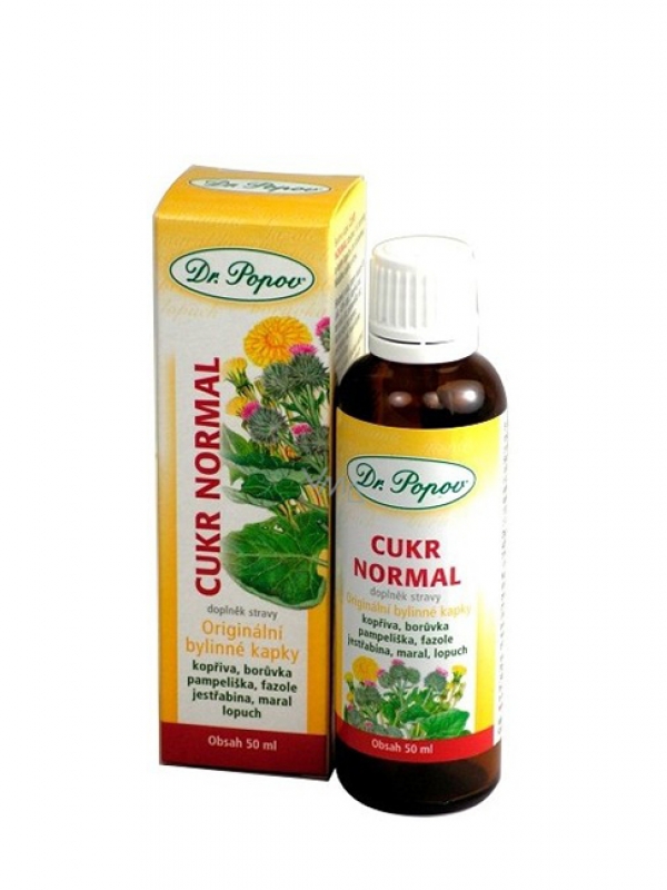 Cukor normal - bylinné kvapky DR. POPOV 50 ml