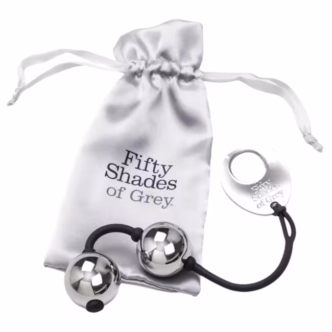 Fifty Shades of Grey - venušine guličky - kovové - strieborné