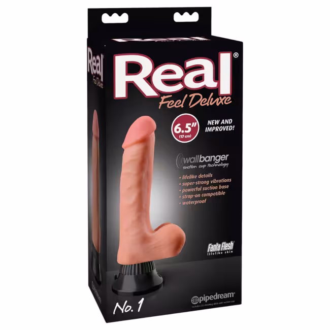 Real Feel Deluxe No.1 - realistický vibrátor s semenníkmi - telová farba