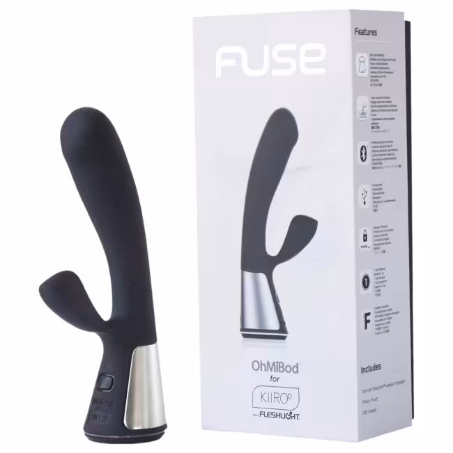 Fleshlight OhMiBod Kiiroo - vibrátor s klitorisovým ramienkom ovládaný aplikáciou (čierny)