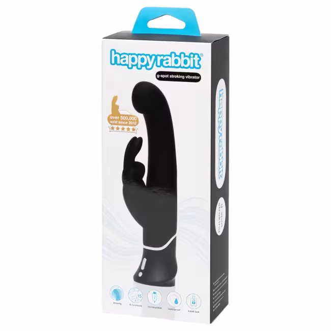 Happyrabbit - vibrátor na bod G s klitoriálnym stimulátorom - nabíjateľný