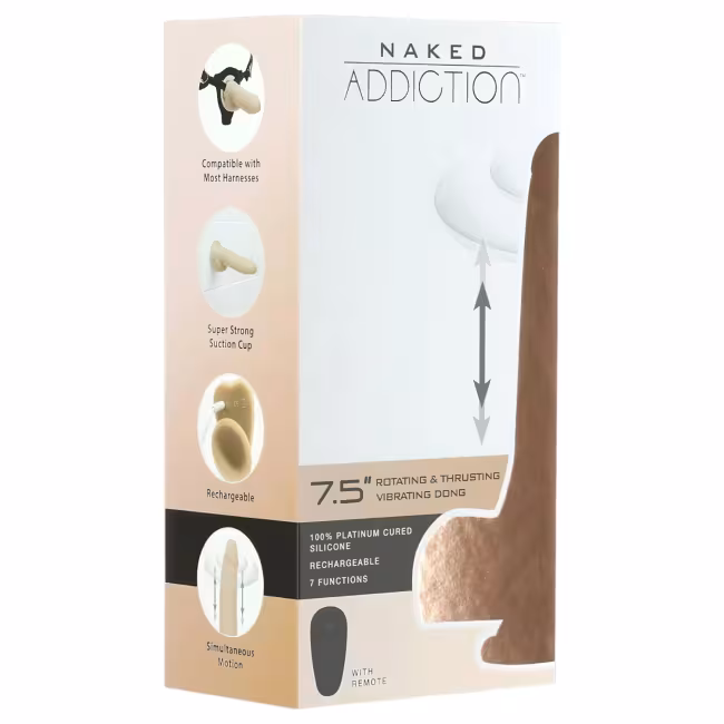 Naked Addiction Thrusting 7,5 - prirážací vibrátor (19 cm, prirodzený)