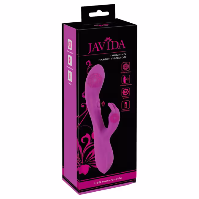 Javida Thumping Rabbit - vibrátor s 3 motormi a stimulátorom klitorisu - fialový
