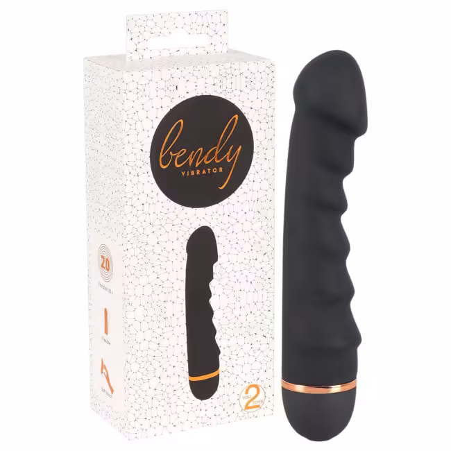You2Toys - vibrátor pre ženy - ohybný, vrúbkovaný - čierny