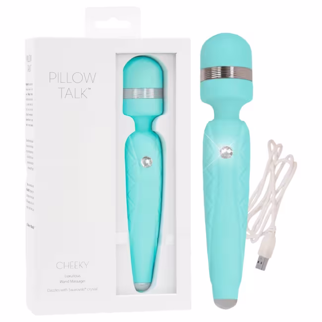 Pillow Talk Cheeky Wand - vibrátor na masáže - dobíjací - tyrkysový