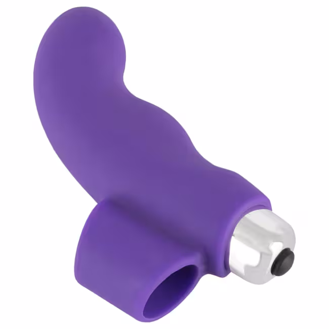 SMILE - mini vibrátor na prst - vlnitý tvar - silikón - fialový