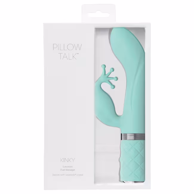 Pillow Talk Kinky - akumulátorový, 2-motorový vibrátor na bod G (tyrkysový)