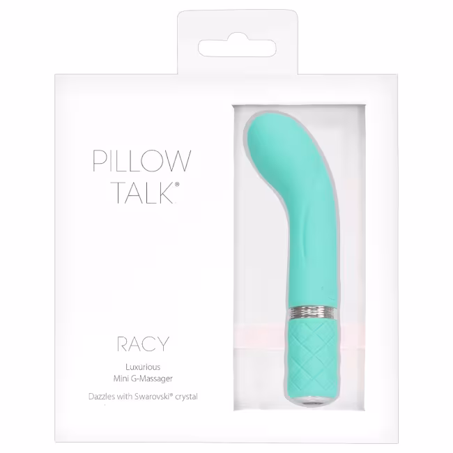 Pillow Talk Racy - vibrátor na G bod - úzky, nabíjateľný - tyrkysový
