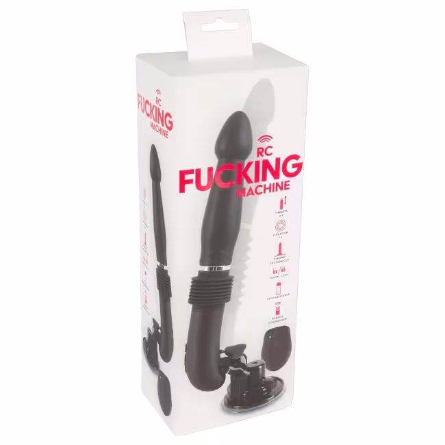 You2Toys - strojný vibrátor na diaľkové ovládanie - čierny - nabíjateľný