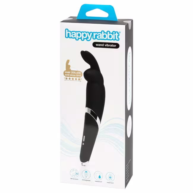 Happyrabbit - masážna vibračná hlavica - nabíjateľná - čierna