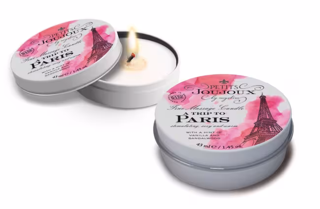 Petits Joujoux Paris – masážna sviečka s vôňou vanilky a santalového dreva 43 ml
