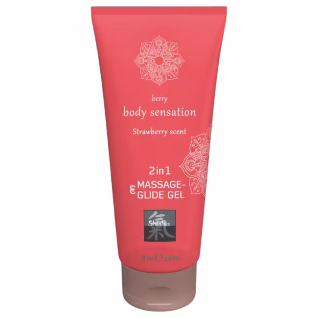 HOT - Shiatsu 2v1 jahodová vôňa - masážny lubrikant - jahoda (200 ml)