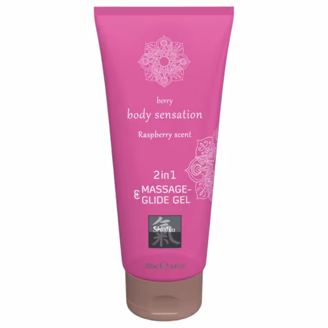 HOT - Shiatsu 2v1 Rashberry vôňa - masážny lubrikant - malina (200 ml)