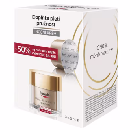 EUCERIN Hyaluron-fil.+elasticity nočný krém výhodné balenie 2 x 50 ml set