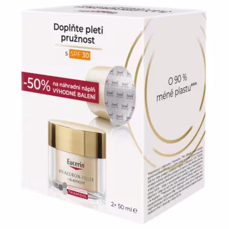 EUCERIN Hyaluron-fil.+elasticity denný krém spf30 výhodné balenie 2 x 50 ml set