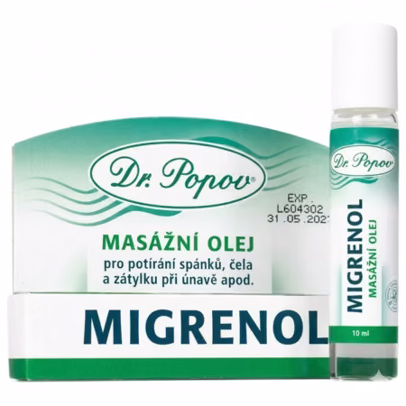 DR. POPOV Migrenol masážny olej roll on 10 ml