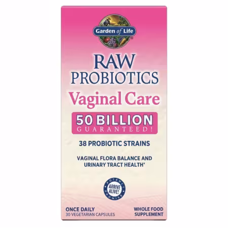 GARDEN OF LIFE Raw probiotiká vaginálna starostlivosť 50 miliárd CF 38 kmeňov 30 kapsúl