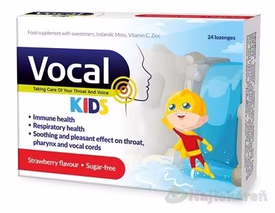 Vocal Kids pastilky s jahodovou príchuťou 24 pastiliek
