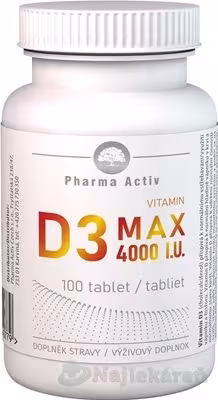 Vitamin D3 MAX 4000 I.U. 100 tabliet