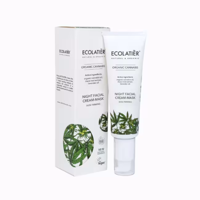 Nočný pleťový krém/maska spevňujúci Organic Cannabis - 50ml - Ecolatier