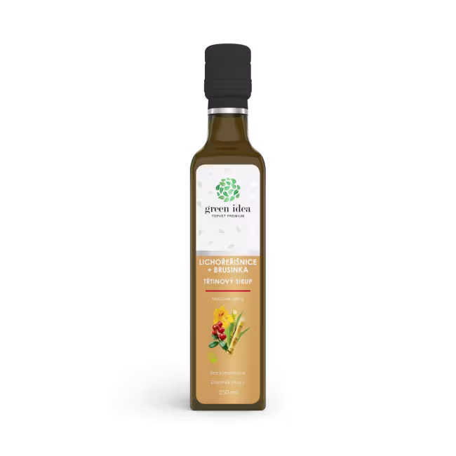 Kapucínka+brusnica – trstinový sirup 250 ml – Green idea