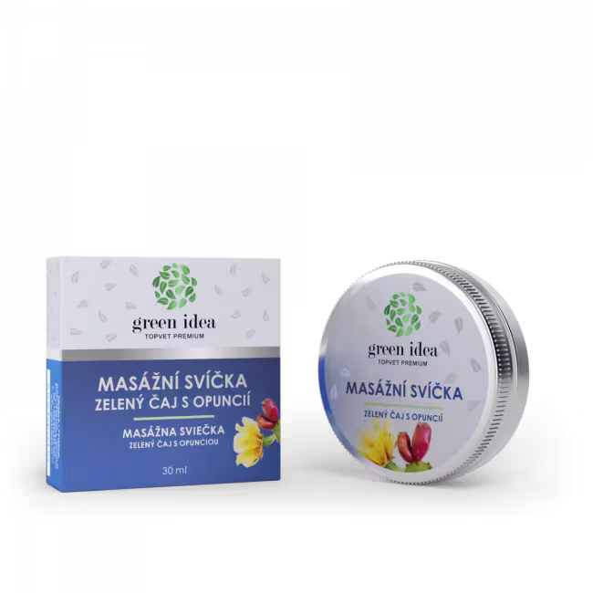 Masážna sviečka – Zelený čaj s opunciou – Green idea
