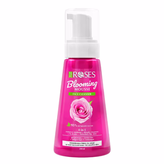 4v1 Rozjasňujúca pleťová pena ROSES 250 ml - NATURE OF AGIVA