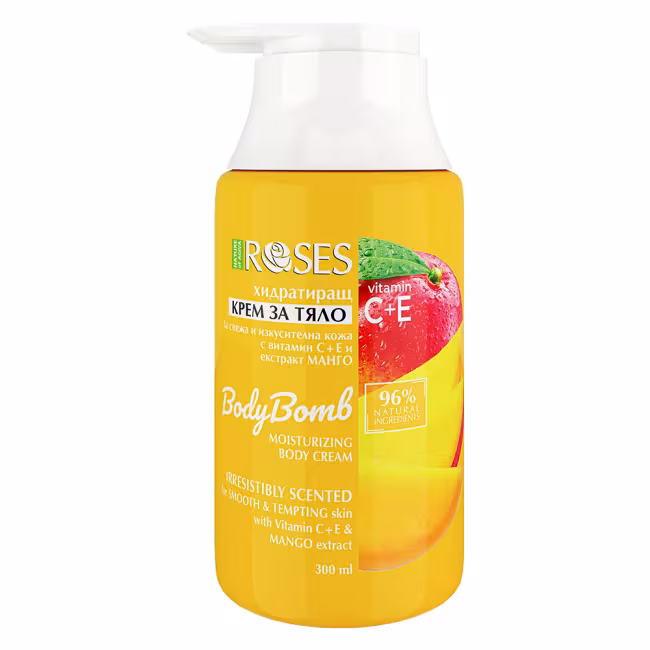 BODY BOMB hydratačný telový krém s vitaminmi C-E s extraktom z manga 300 ml - NATURE OF AGIVA