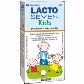 Vitabalans Lactoseven Kids Displej žuvacie tablety 9 x 50 ks