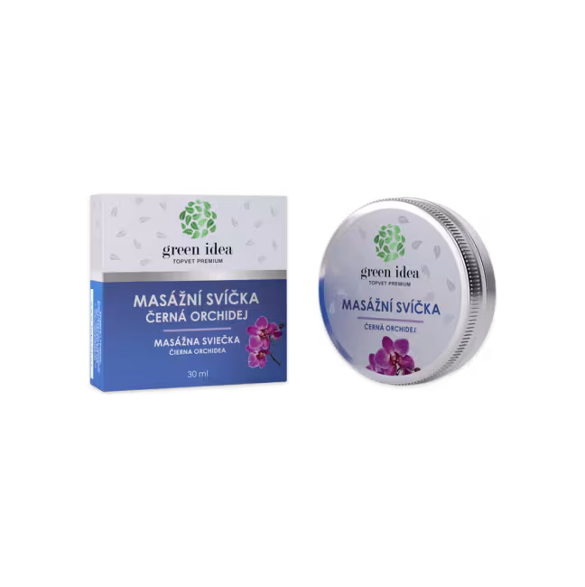 Masážna sviečka – čierna orchidea 30 ml – Green idea