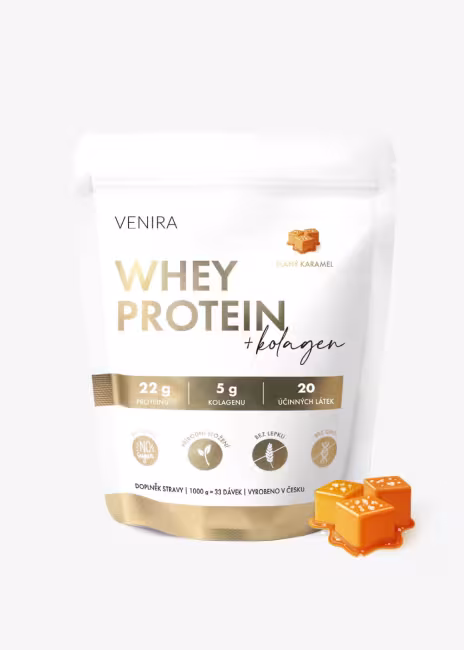 VENIRA beauty whey proteín s kolagénom, slaný karamel, 1000 g slaný karamel, 1000 g