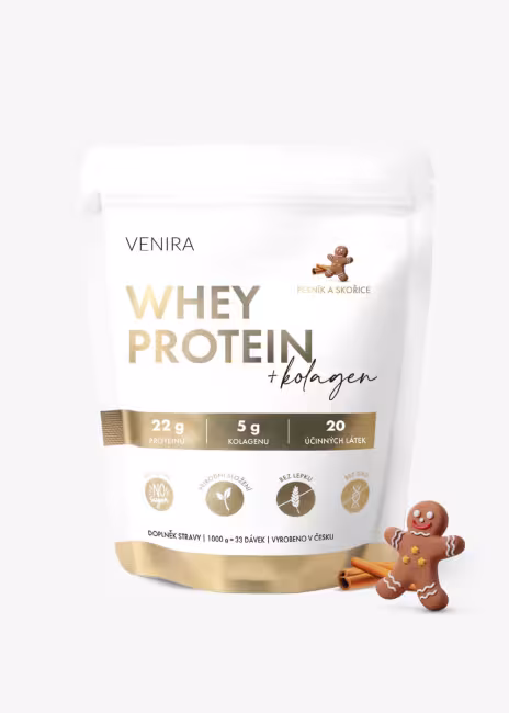 VENIRA beauty whey proteín s kolagénom, perník-škorica, 1000 g perník-škorica, 1000 g
