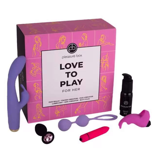 Darčeková sada pre ženy Dream Toys Pleasure Box LOVE TO PLAY ružová