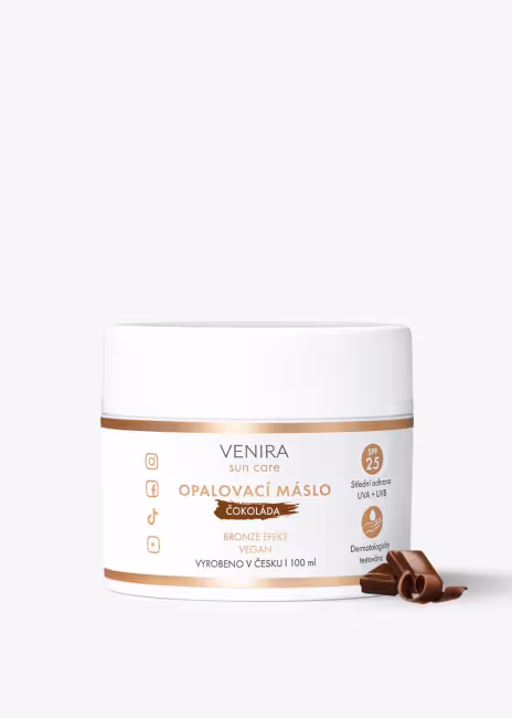VENIRA opaľovacie maslo, bronze, SPF 25, čokoláda, 100 ml čokoláda, 100 ml